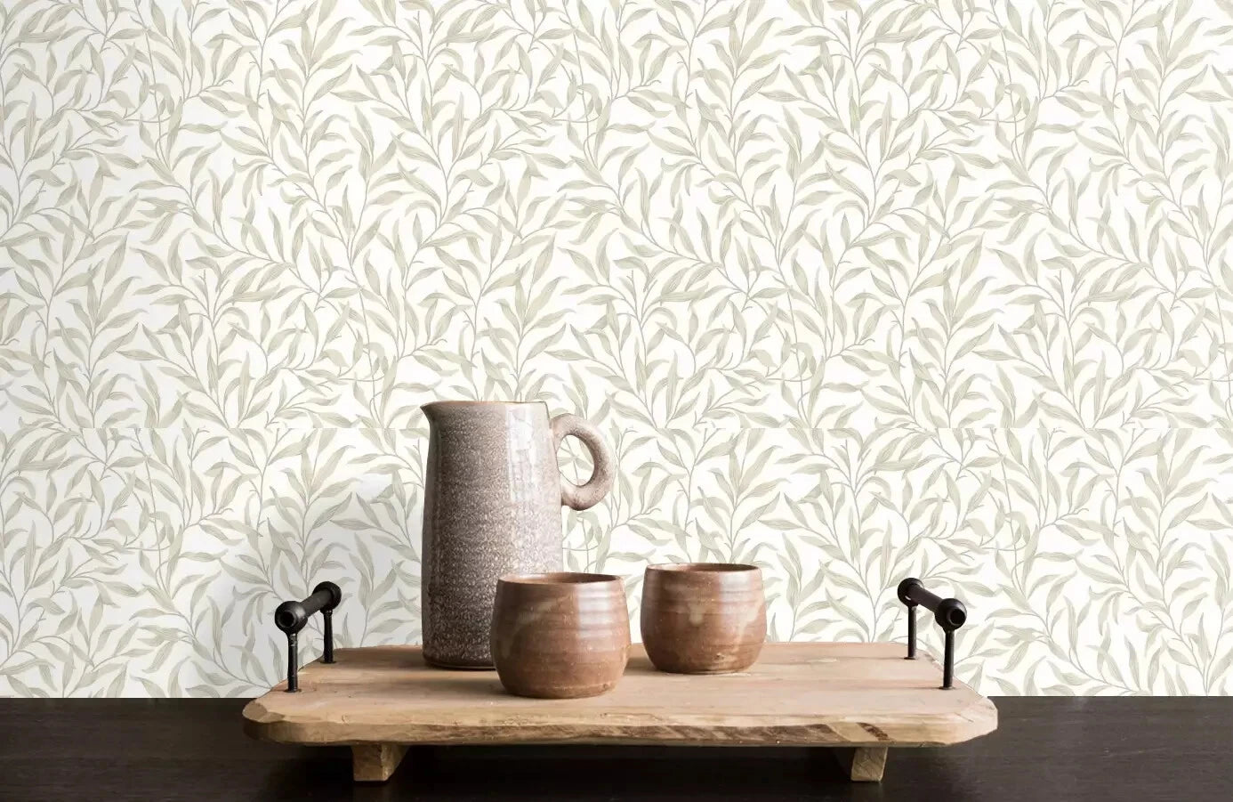 BRITISH HERITAGE KT20908 - WILLOW Stone Beige & Off White