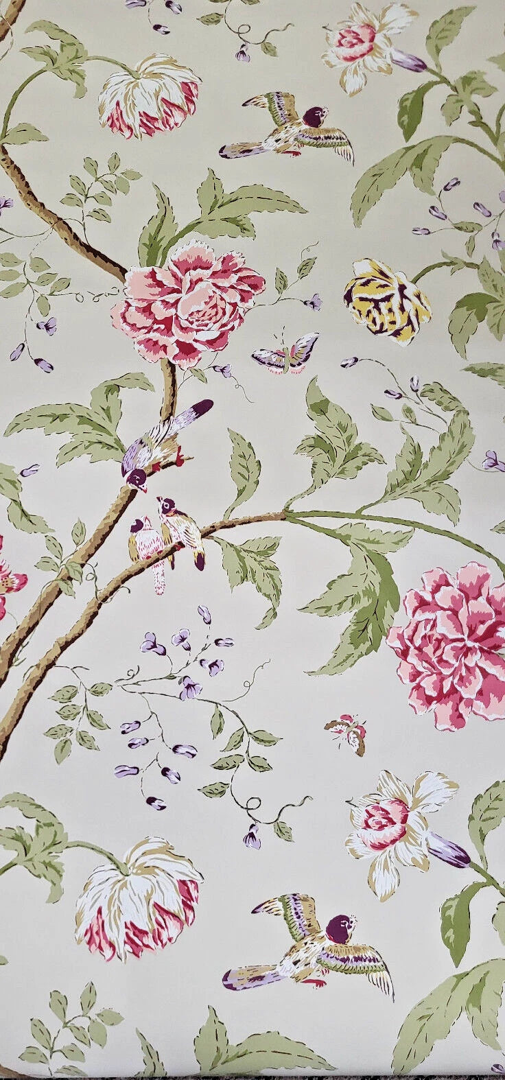 Ronald Redding Pink and Green Birds and Branches AR7424