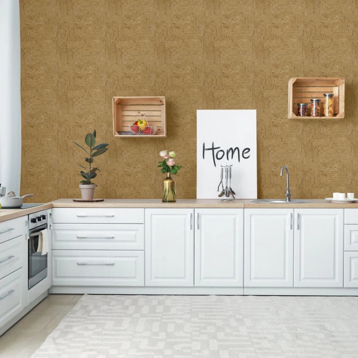 Faux Cork Vinyl by Rasch and Sancar 445794