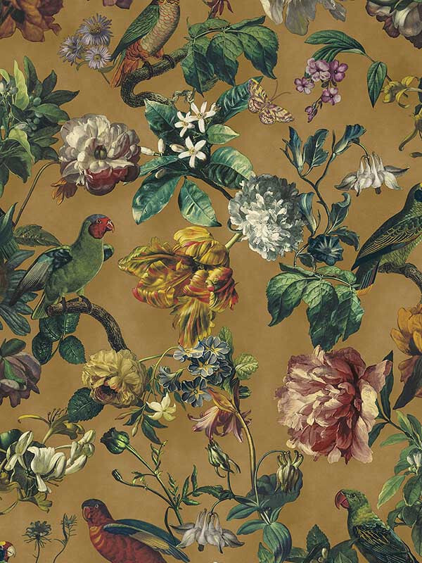 Museum, Claude Yellow Floral Wallpaper Yellow - Eijffinger 307303