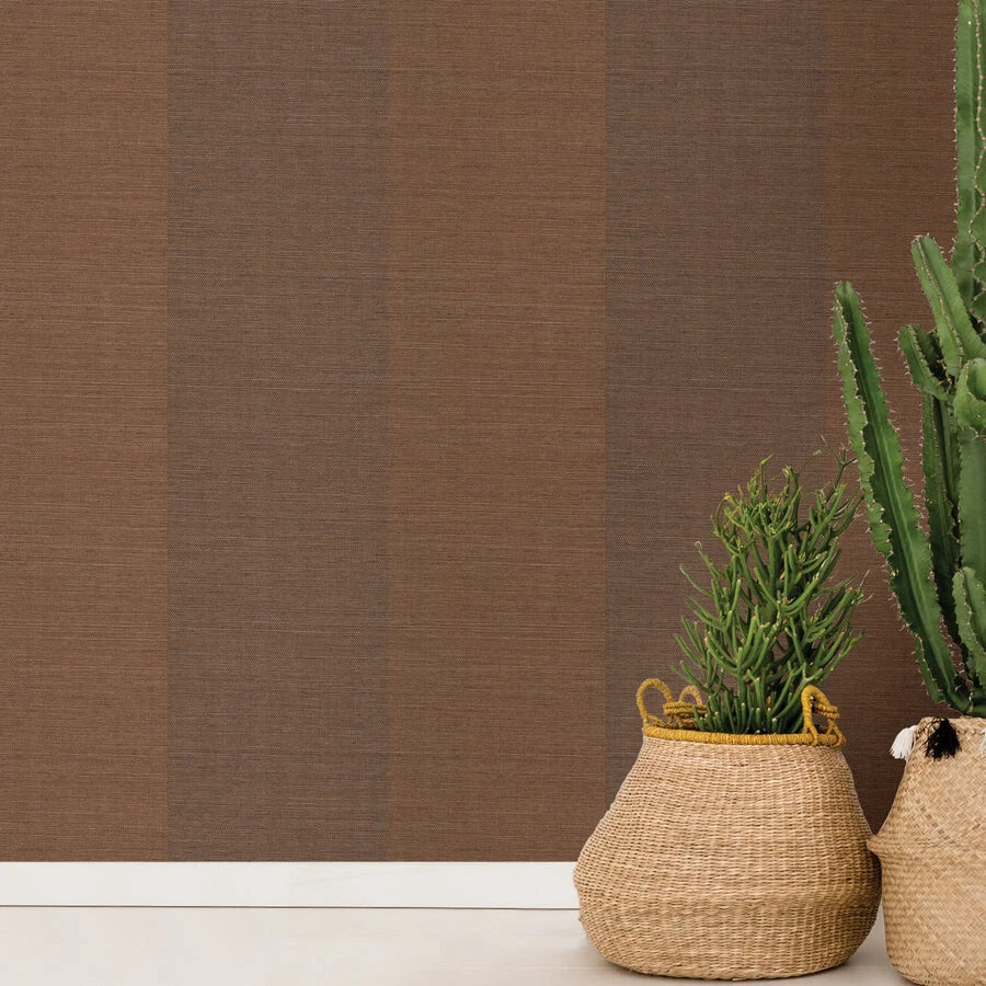 63-54733 Kenneth James  Yi Ze Brown Grasscloth Wallpaper