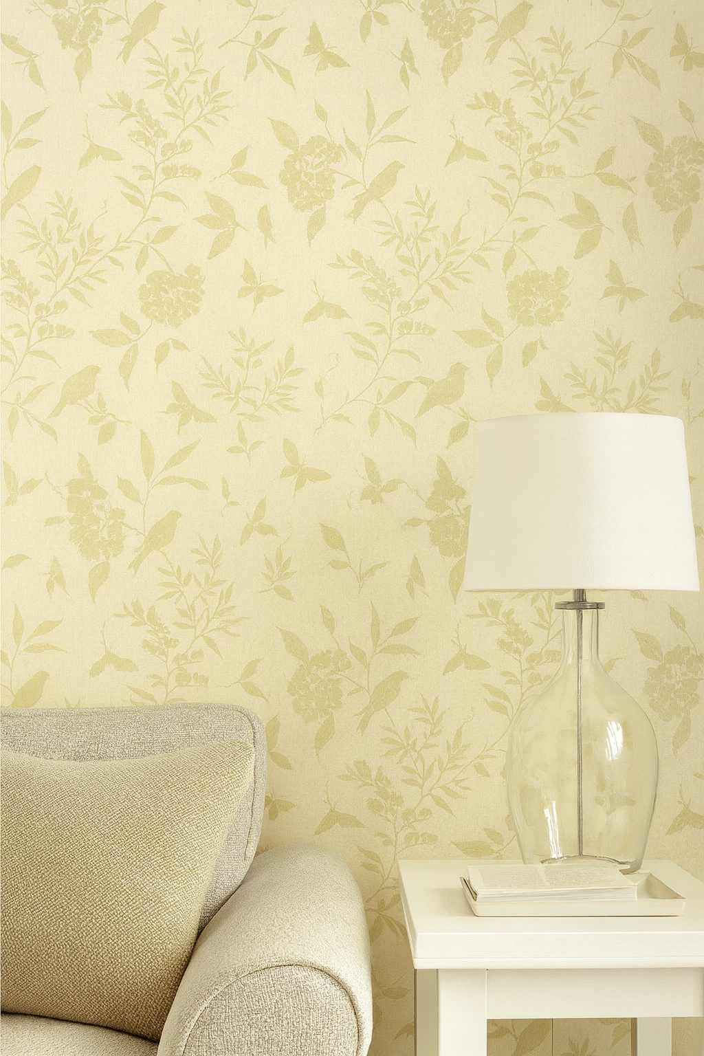 Thibaut Cream and Gold Birds and Butterflies & Branch Wallpaper 839T4749