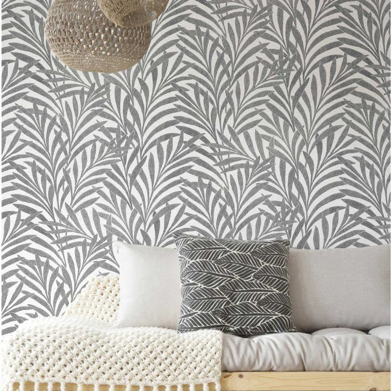 Tea Leaves Wallpaper- Cream/Black HC7502