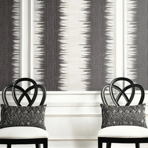Wallquest Aztec Mudcloth Navajo Boho Black and Beige Wallpaper UE80600