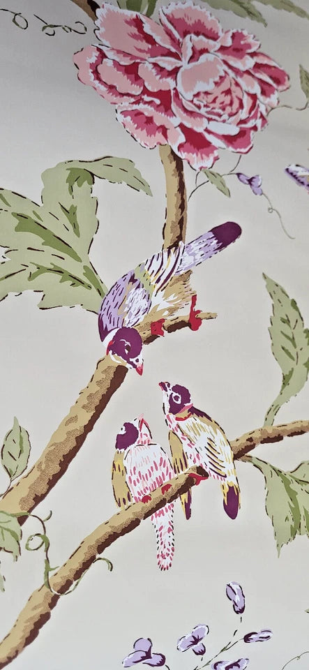 Ronald Redding Pink and Green Birds and Branches AR7424