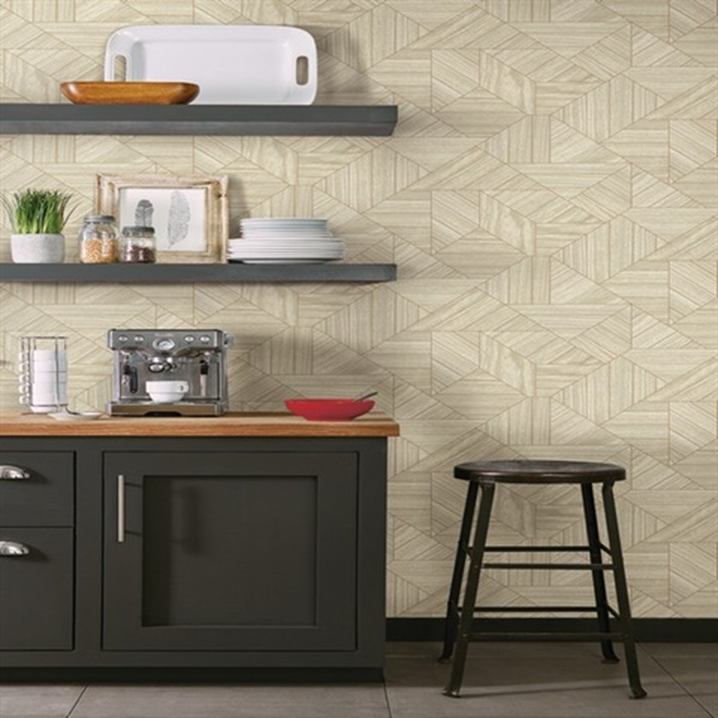 York Wood Geometric Wallpaper HO3374