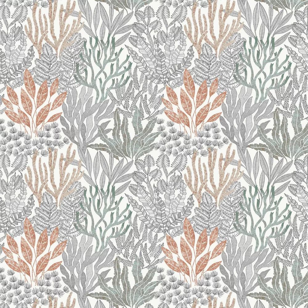 York Coral Leaves Wallpaper RT7801