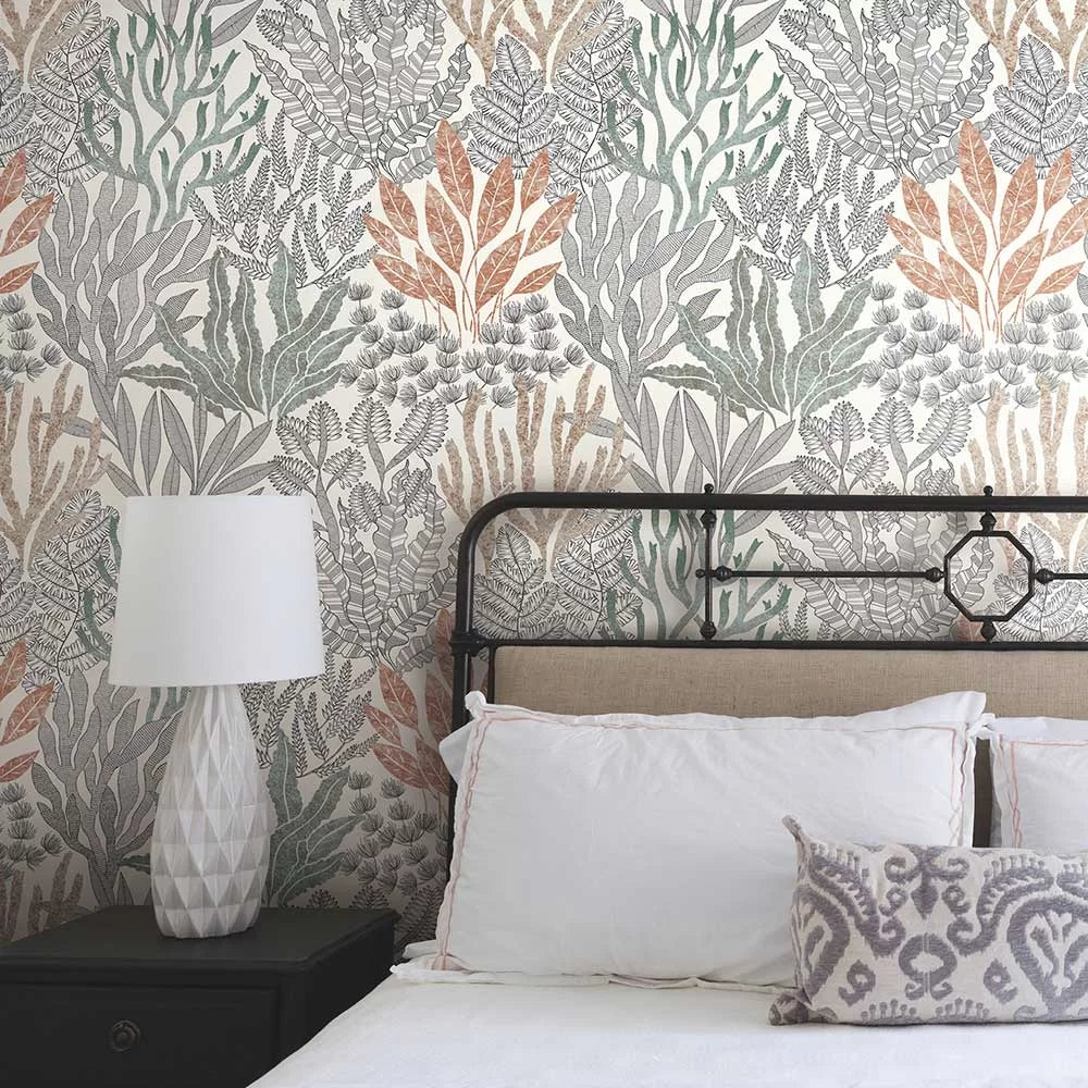 York Coral Leaves Wallpaper RT7801